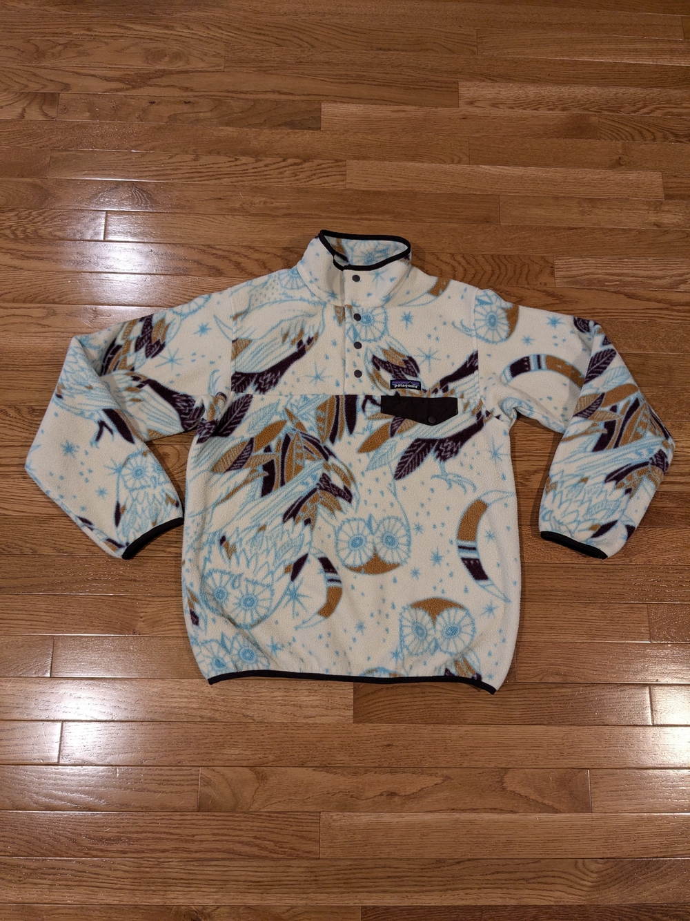 Patagonia Synchilla Snap-T Fleece Pullover "Harvest Moon Owl" Women's Small